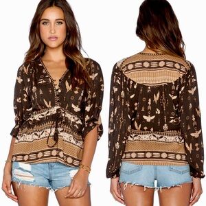 Spell and the Gypsy Collective Black Mustang Rayon Phoenix Blouse